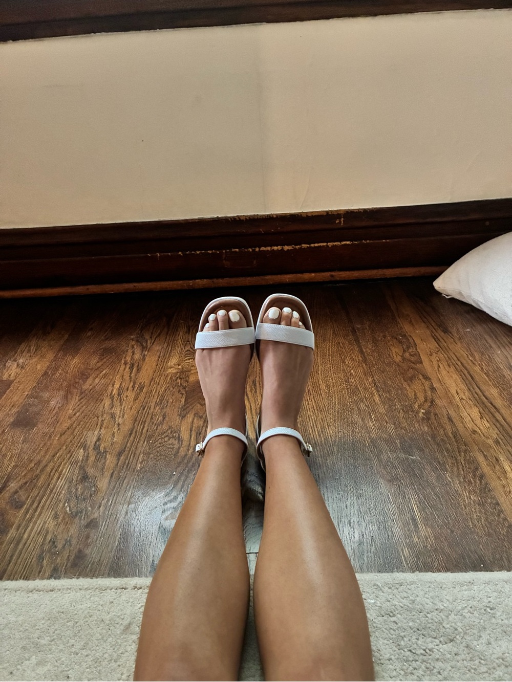 Bright White Ankle-Strap Women's Sandals